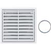 JRSHIRLEYLTD Griglia da parete in plastica, griglia ventilazione lamelle, griglia aerazione rettangolare, bianco, con 1 rotolo di nastro in alluminio, per cucina, bagno, garage