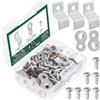 Keadic 101 elementi di fissaggio resistenti da tavolo con viti, staffa connettore da tavolo figura 8 e clip da scrivania a Z, per mobili in legno (argento)