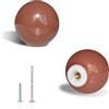 Pidynx Confezione da 8 pomelli marroni in ceramica da 3,3 cm, per armadietti, graziosi e colorati, per cassetti, 33 mm, maniglie rotonde per armadietti, per camera dei bambini, cucina, armadio, bagno