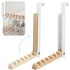 RANJIMA 2 ganci per porta pieghevoli, appendiabiti da appendere, senza fori, con 6 scanalature per appendere, in metallo e legno, per porte inferiori a 4,5 cm