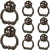 SUPERFINDINGS 8 Set Maniglie Anello Vintage Per Mobili In Bronzo Antico 5,6 cm Lega Di Zinco Maniglie Cassetto Anelli In Metallo Per Porte Da Armadio Antico Cucina