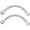 AMANDELIZABE 2 pezzi Filettatura esterna 1/2 pollici, tubo flessibile per rubinetto, flessibile maschio maschio, 20 cm, in acciaio inox, per rubinetti, lavandini, allacciamenti idrici, cucina, bagno