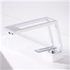 LEMITA Nordic Nero Rubinetto Minimalista In Stile Industriale Domestico Bagno Armadio Lavabo Rubinetto Tutto Rame Caldo E Freddo, Bianco + Argento