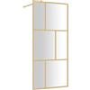 vidaXL Parete per Doccia Walk-in Vetro Trasparente ESG 80x195 cm Oro