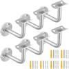 NAMYEUT 6 Pz Supporti per Corrimano, Corrimano in Acciaio Inox 304, Supporto da Parete in Legno, Scale Interne, Supporti Montaggi a Parete(Bianco)