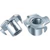 BOUMVID Dadi a T M4 x 8 mm, 10 Pezzi Filettato Dadi a Griffe Dadi con 4 Griffe Legno Inserti, Acciaio Zincato T Dado per il Fissaggio di Parti di Mobili Dado con Griffe da Manicotti