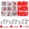 YIXISI 120 Pezzi M6/M8/M10 Grasso Raccordo Assortimento, Dritti 90° 45° Set di Ingrassatori, Nipplo di Lubrificazione Ldraulico, con Tappo per Ingrassatori Plastica, per Attrezzature Meccaniche