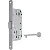 inferramenta Serratura Foro Patent Con Scrocco Centrale in ABS Silenziato e Retrattile | Interasse 90mm - Entrata 50mm - Bordo Tondo 18mm | Chiusura di Sicurezza con Maniglia Libera e Fori DIN