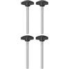 QUARKZMAN 4pz Manopole a T con Viti a Testa Alare M8x80mm Manopole a T Plastica Filettatura Maschio standard Maniglie Manopole Serraggio a mano Vite a testa Zigrinata, Nero