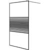 vidaXL Inloopdouchewand 115x195 cm transparant ESG-glas zwart