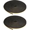 PATIKIL Nastro Autoadesivo in Schiuma, 2Pz 10mm W x 10mm T x 10m EPDM Neoprene Nastro Isolante Guarnizione Gomma Adesiva per Porte Finestra e Condizionatore, Nero