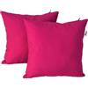 DiseLio Confezione da 2 federe per cuscino, 35 x 35 cm, colore fucsia, tela di cotone e poliestere, realizzate in Spagna, decorazione tessile sostenibile per divano, letto e altre stanze, fucsia 35 x
