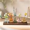 Glasseam Piccoli Vasi per Decorare la Tavola: 5 Mini Vasi Colorati con Vassoio in Legno per Decorare Il Tavolo da Pranzo del Soggiorno - Set di Vasi da Fiori in Vetro per Regali di Compleanno