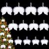 Becellen 12 Pezzi Ali d'angelo di Natale, Bianche Decorazioni Natalizie da Appendere Ali di Angelo Piuma Ornamenti per Albero di Natale