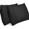 Lirex 2-Pack Federe per Cuscini, Morbido Spazzolato, Federe in Microfibra, Lavabile in Lavatrice, Senza Pieghe, Traspirante (Nero, 60 cm x 60 cm)