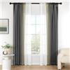 MIULEE Tende Voile Trasparenti Sfumato per Soggiorno Camera da Letto Bagno Cucina Camera da Tenda Finestra Balcone Casa con 2 Pannelli 140X260CM Nero