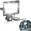 YRHome Faretto LED con sensore di movimento, 100 W, 3500 lm, super luminoso, per esterni, IP66, impermeabile, per garage, giardino, cortili, luce bianca fredda, senza spina