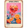 Leseogye Aperol Spritz - Targa in metallo, decorazione retrò, per bar, ricetta cocktail, decorazione per la casa, regalo per gli amanti dei cocktail, 30 x 20 cm (D)