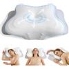 EvenVentric Cuscino cervicale - Cuscino in memory foam certificato CertiPUR-US & Oeko-Tex® con rivestimento in seta di ghiaccio rimovibile, cuscino ergonomico per cervicale con due altezze per fianchi, schiena e