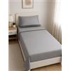 GX GARGIX Completo Letto Singolo 100% Cotone - Set Lenzuola Una Piazza con Sotto, Sopra e Federa - Morbido e Traspirante (GX/ASX-32)