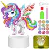 Zoyomax Diamond Painting Luce notturna, fai da te per adulti, lampada creativa 3D Diamond Painting Unicorno, regalo per Natale