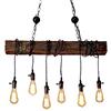 PANNN Lampadario in Legno Retro Lampada A Sospensione Vintage Industriale Luci Pendenti in Metallo E27 Sala Da Pranzo Regolabile in Altezza Per Cucina Bar Soggiorno Rustico Bar Camera Da Letto