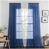 MIULEE Tende voile trasparente passanti fettuccia 2pz L140xA260 Blu