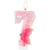 mciskin Candela glitterata con 7 numeri con coda di sirena, rosa 7 candele per torte, decorazioni per il 7° compleanno di ragazzi e ragazze, forniture per feste a tema sirena