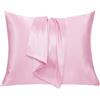 AliLeader Federa per cuscino 65 x 65 cm, in raso, simile alle federe in seta, set di 2, cura della pelle e dei capelli, federa per cuscino in raso protege cuscino (rosa, 65 x 65 cm)