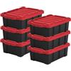 Iris Ohyama, Scatole Pieghevoli, 12.5L, Set di 6, Rosso, Compact, Solido, Impilabile, Per Garage, Scaffali, Scatola Organizer, Plastica, Contenitore, DDSKT-130