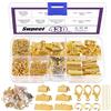 Swpeet Set di 430 braccialetti in oro, con chiusura con anelli e catena, per fai da te, per la produzione di segnalibri, S3916