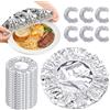 pclapora 50 Pcs Coperture per Alimenti Riutilizzabili per Conservazione Freschezza | Coprivivande Elastici in Foglio di Alluminio Pellicola Isolante per Ciotole, Cucina, Asporto, Casa e Picnic