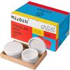 MEEDEN Tavolozza doppia in ceramica, tavolozza di pittura per artisti in porcellana con coperchio, contenitore deluxe per pittura a olio con vassoio in faggio, tavolozza artistica in ceramica per
