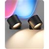 EDISHINE Set da 2 Lampade da Parete Ricaricabili, LED RGB, Magnetiche