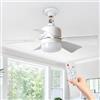 buusace Ventilatore Da Soffitto Con Luce E Telecomando, Lampada Da Soffitto Con Ventilatore, Piccolo Ventilatore Da Soffitto Silenzioso Con 3 Vento, 3 Modalità Di Illuminazione (D-40cm bianco)