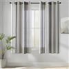 MIULEE Tende Voile a Righe Bianco e Grigio Scuro 2 Pezzi 140x137 cm | Voile semitrasparente a righe per soggiorno, camera da letto e piccole finestre.