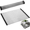 MUUWUU scolapiatti, scolapiatti pieghevoli, scolapiatti da cucina, essiccatore da tavola enrollabile, scolapiatti arrotolabili, arrotolabili, rotolo up pieghevole, 43 x 35 cm (nero)