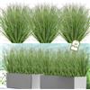 UXORSN 32 Pezzi Piante Artificiali da Esterno 50 cm Erba Finta All'aperto Resistente ai Raggi UV Arbusti Finte Erba di Grano Pianta Artificiale Steli di Verde per Giardino Ufficio Domestica Decor
