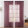 MIULEE Tende Voile Trasparenti Con Passanti, Rosso, 140x145cm, 2 Pannelli | Tende Voile per Interni con Passanti Morbidi, Tessuto Leggero, Decorazione Elegante per Soggiorno e Camera da Letto