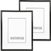 Etrexonline Cornice Nere 24x30cm Con Pannello in Vetro, Cornice per Foto in PVC Stile Semplice per Tavolo e Parete - Confezione da 2 pezzi