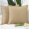 Madizz 2 Pezzi Lino in Poliestere Copricuscini Morbido Decorativo Fodere per Cuscino Lusso Stile per Divano Camera da Letto 40x40 cm Beige