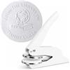 JUST REFINE® Ex Libris Timbro personalizzato - Pinza per goffratura per carta - Ideale come regalo o per occasioni speciali - Diversi motivi (menta, guardia delle stelle) (Bianco, Globo)