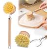 WDEC Spazzola Per Piatti In Legno Di Prima Qualità, Spazzola Lavapiatti, Spazzole per Piatti in Legno con 2 Teste di Ricambio, Set di Pennelli per Pulizia Capelli Naturali per Cucina e Bagno