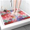MACUNIN Tappetino da doccia antiscivolo 80x80 cm: Tappetino da bagno morbido e confortevole con fori di drenaggio, tappetino antiscivolo per doccia in PVC-Luffa con massaggio per anziani e bambini
