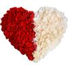 Notoke 2000 petali di rosa artificiali, fiori artificiali, decorazione per matrimoni, serate romantiche, decorazione da tavolo, feste, San Valentino, rosso e bianco
