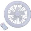 Sawhamale Lampadina a LED E27 con telecomando, a risparmio energetico, base a vite, lampada per ventilatore da soffitto per soggiorno camera da letto, lampada a circolazione d'aria in ABS bianco, 25,2