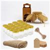 Espirito Rebelde Set 20 Barattoli di Vetro 100 ml con Coperchio + 20 Scatole, Etichette Kraft, Tessuto e Spago - Vasetti per Marmellata e Conserve | Bomboniera | Espirito Rebelde
