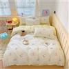 ZBOOM Biancheria da letto 140x200 cm Set con motivi a pois e fiocchi, 2 pezzi, giallo, biancheria da letto reversibile in microfibra per ragazze, con cerniera, copripiumino e federa 70x90 cm
