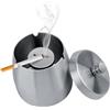 LWMTT Posacenere con coperchio, in acciaio inox per esterni e interni (argento)