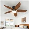 Fachae Lampadario Ventilatore da Soffitto a 5 Pale Finitura effetto legno